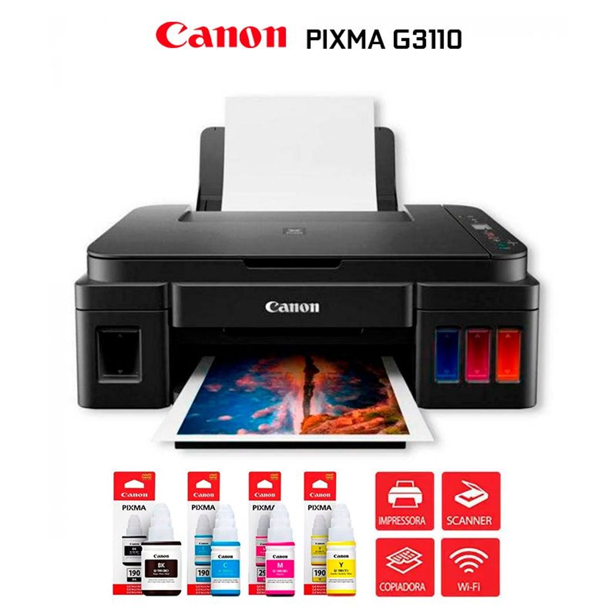 CANON - Impresora Multifuncional Wifi Canon G3110