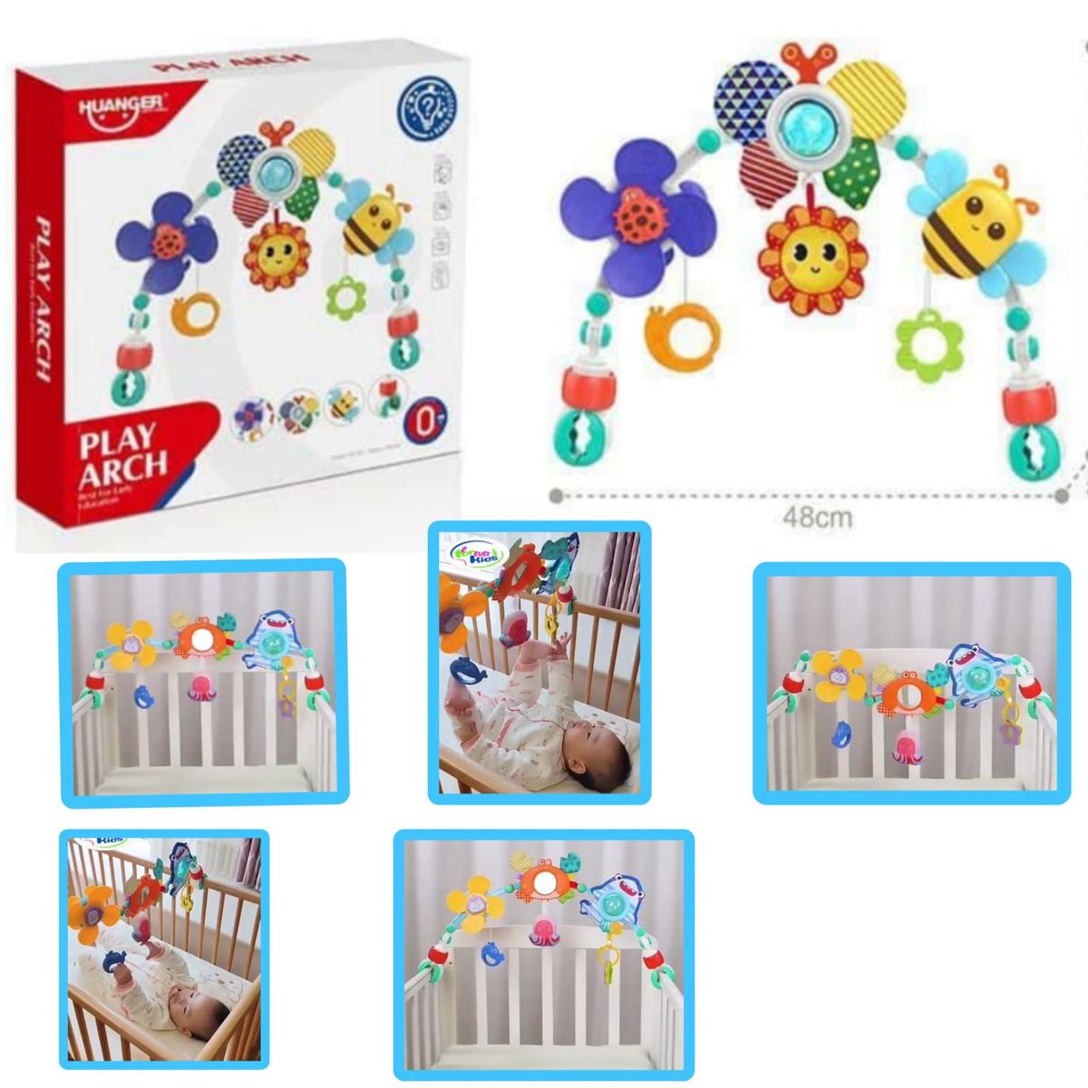 GENERICO - Arco con Sonajas para Coches y Cunas Mariposa