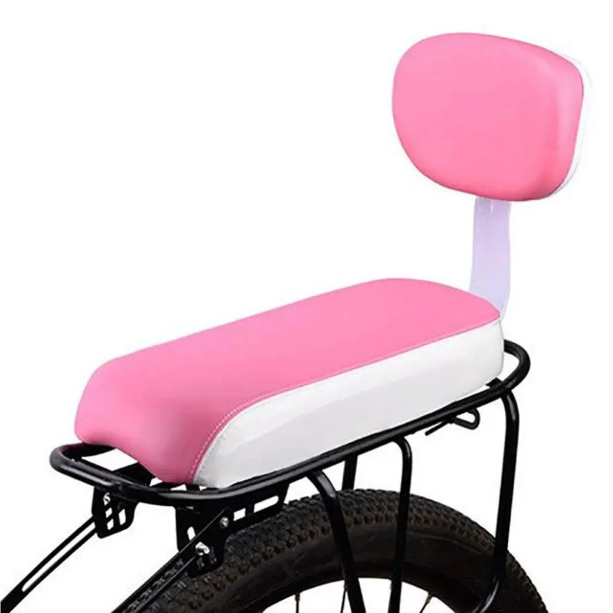 GENERICO - ASIENTO CON RESPALDAR PARA BICICLETA  ASIENTO SILLIN ROSADO
