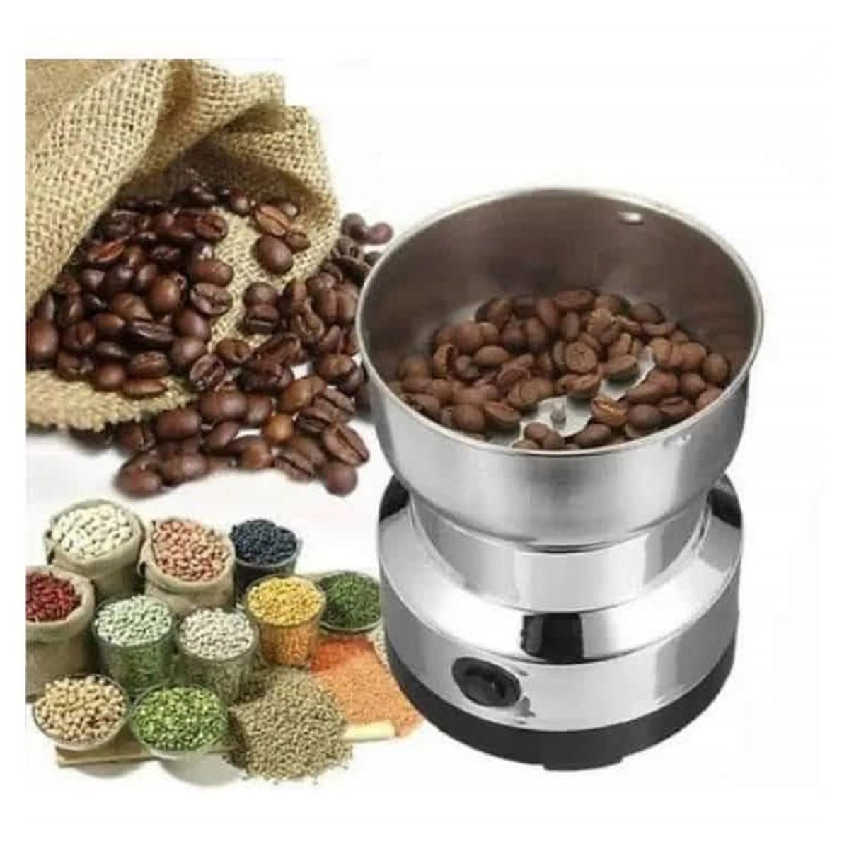 IMPORTADO MC - Molinillo Eléctrico Acero Inoxidable 4 Aspas Triturador Granos 300W