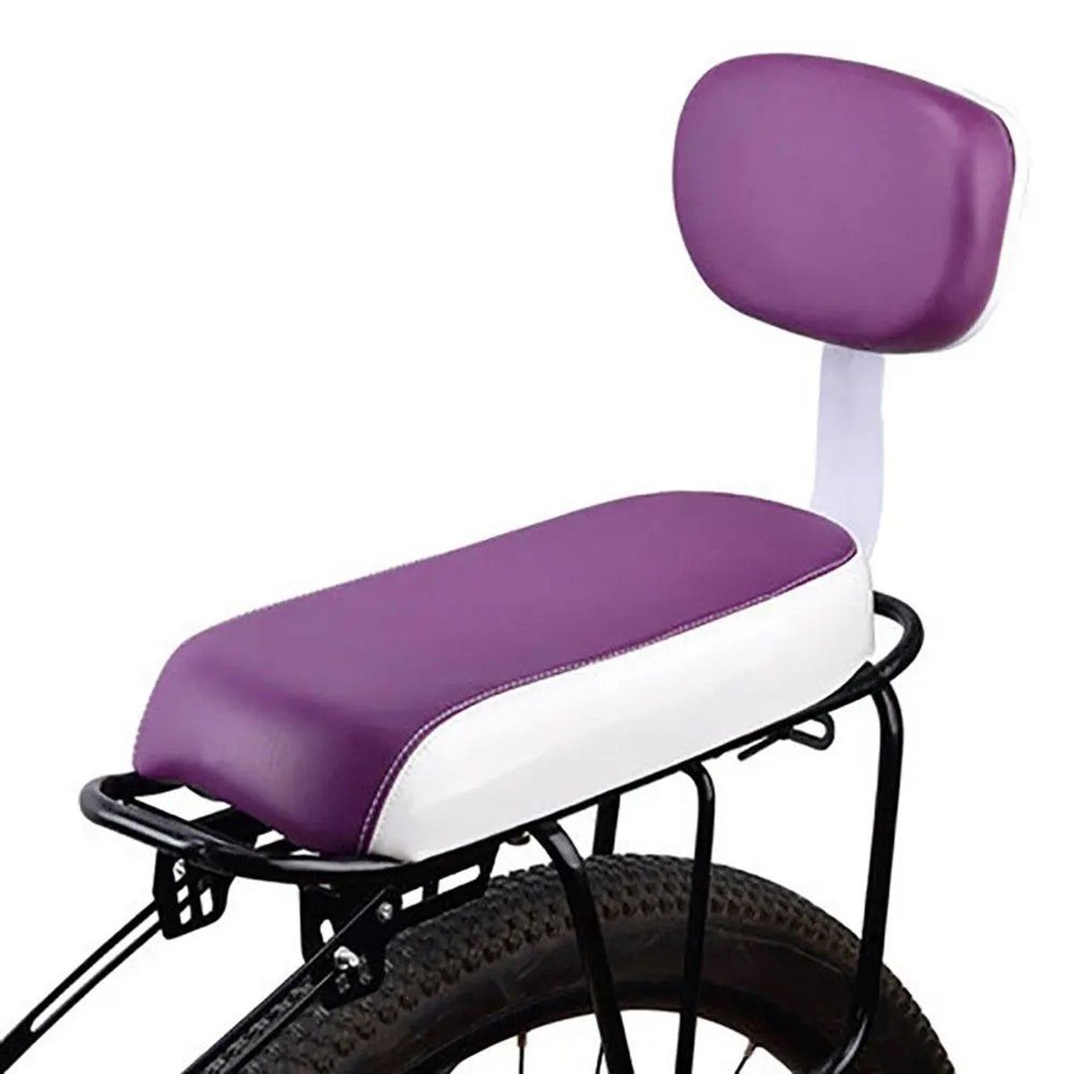 GENERICO - ASIENTO CON RESPALDAR PARA BICICLETA  ASIENTO SILLIN MORADO