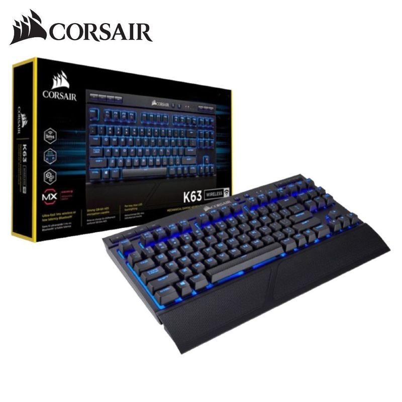 CORSAIR - Teclado Gamer Corsair K63 mecánico Ingles Multimedia USB