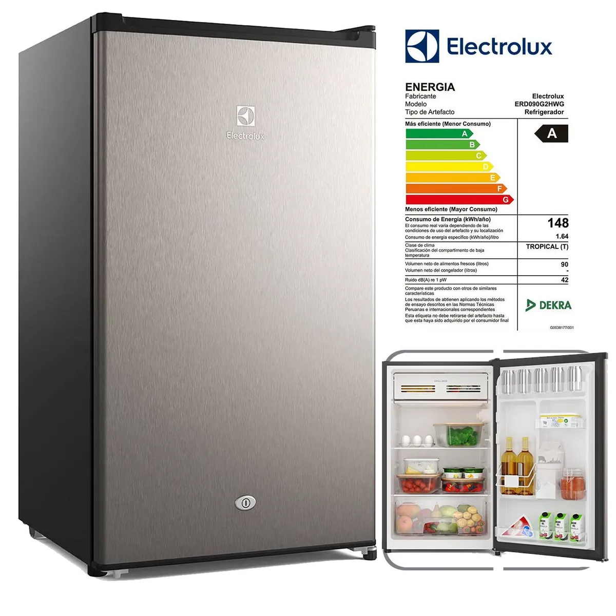 ELECTROLUX - Frigobar Electrolux 90L Premium Gris ERD090G2HWG