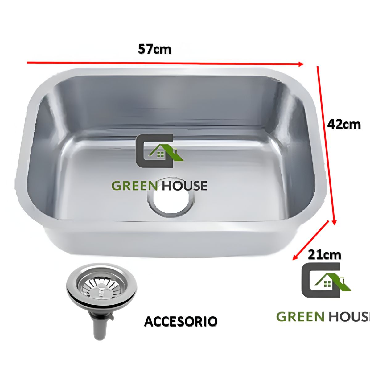 GENERICO - LAVADERO FREGADERO MODELO CAD ACERO  57x42x21CM