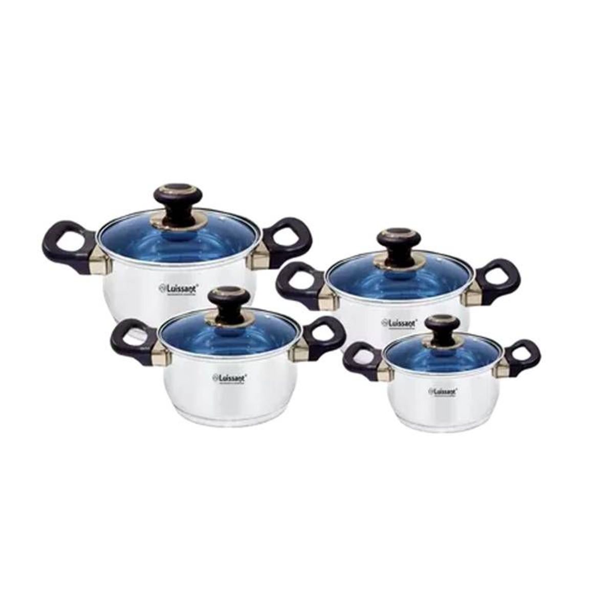 LUISSANT - Juego de ollas Luissant LU 1104A 8 Piezas Azul