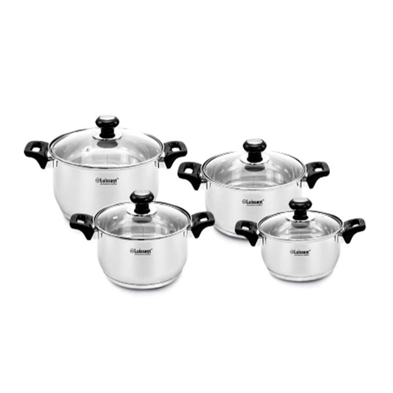 LUISSANT - Juego de ollas Luissant LU 1104A 8 Piezas Negro