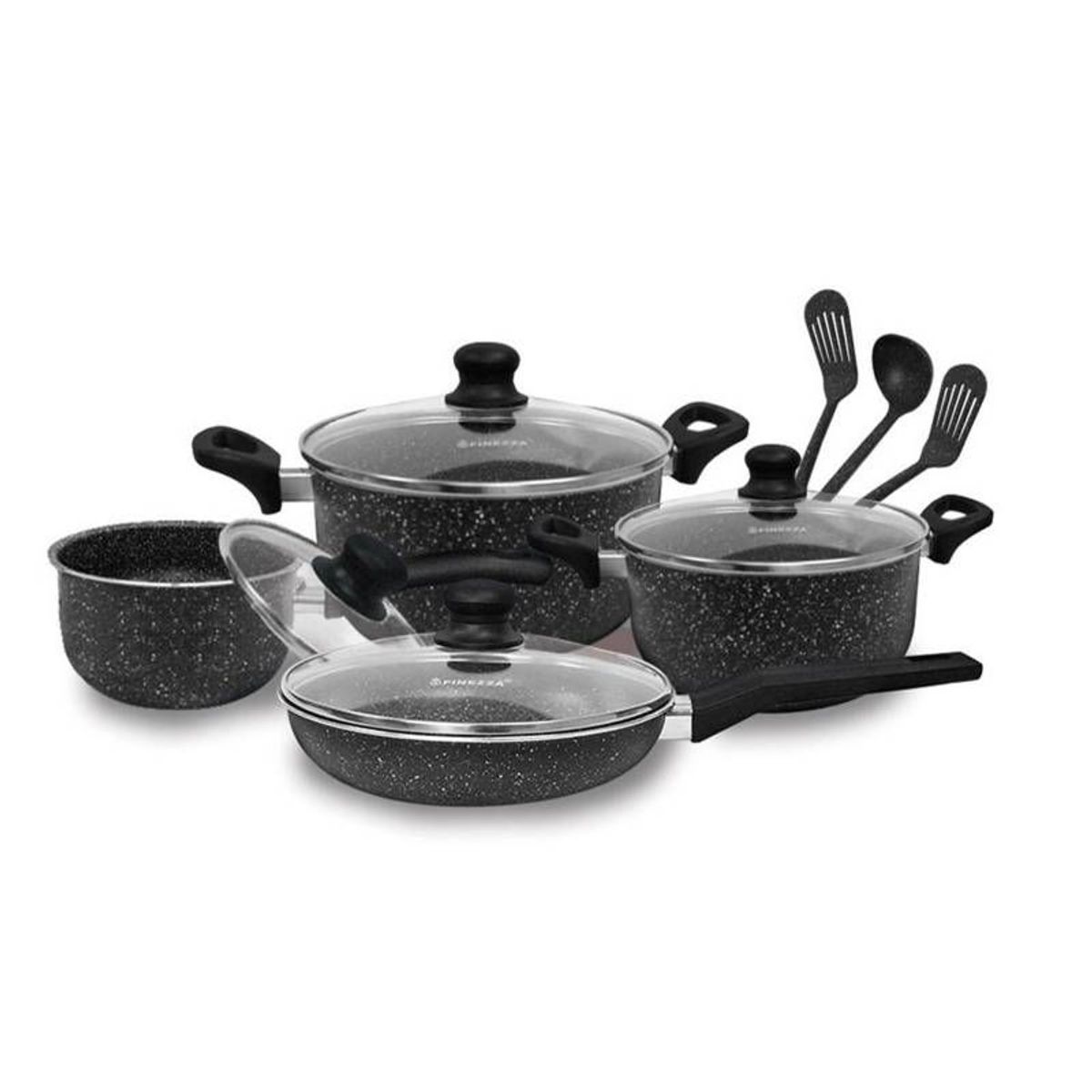 FINEZZA - Juego de ollas antiadherente 11PZAS FZ X1705M Negro