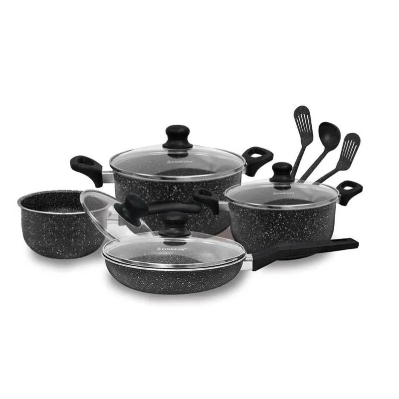 FINEZZA - Juego de ollas antiadherente 11PZAS FZ X1705M Negro