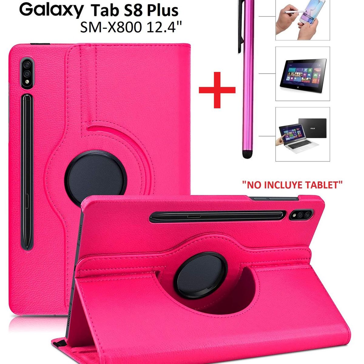 GENERICO - Funda Case 360° + Lapiz Optico para Samsung Tab S8+ Plus 12.4 SM-X800