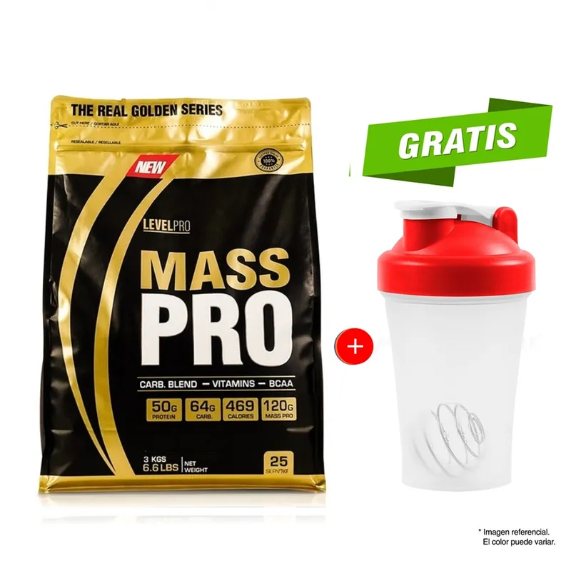 LEVEL PRO - PROTEÍNA MASS PRO 3KG VAINILLA LEVEL PRO