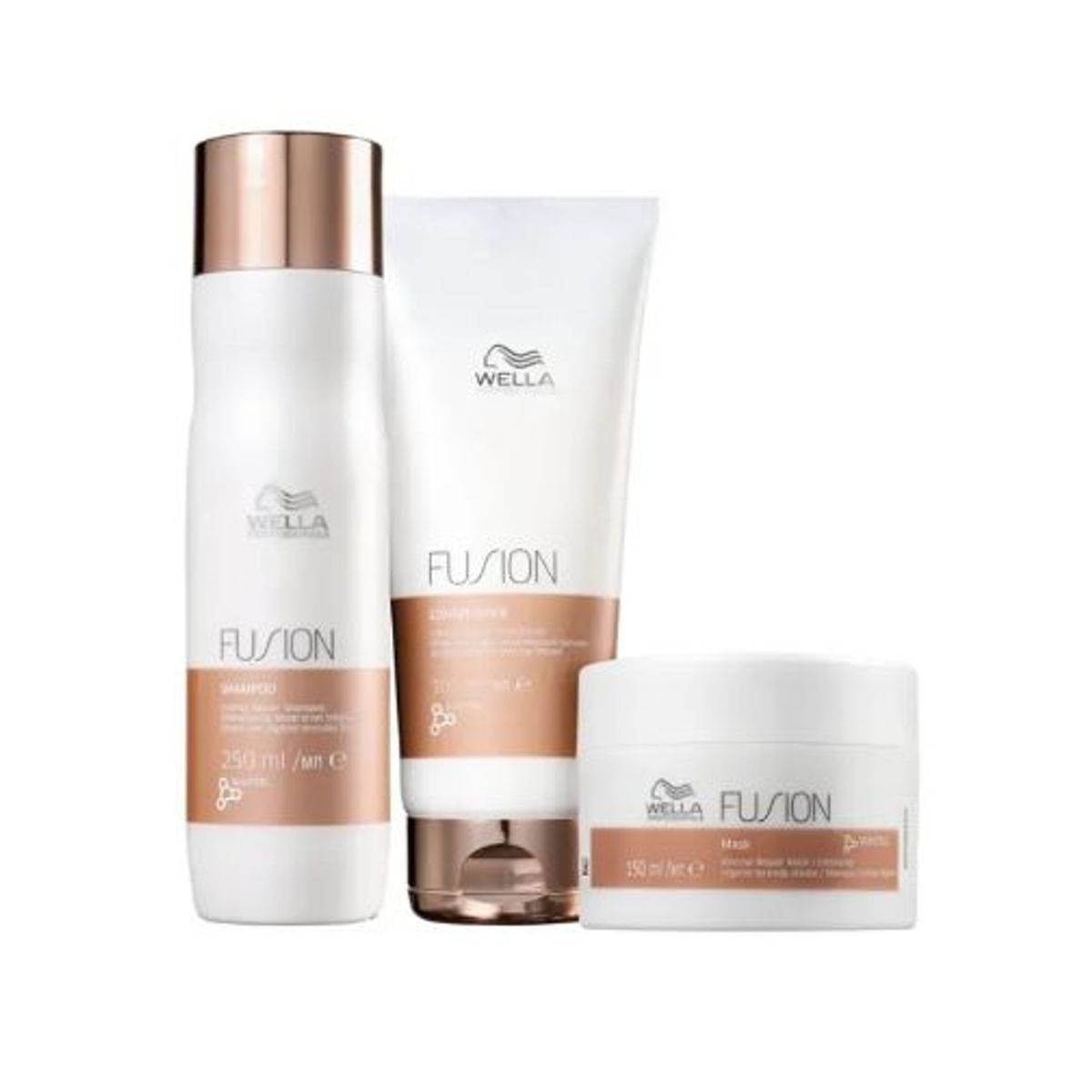 WELLA - WELLA FUSION – Trío Shampoo 250 ml + Conditioner 200 ml + Mask 150 ml
