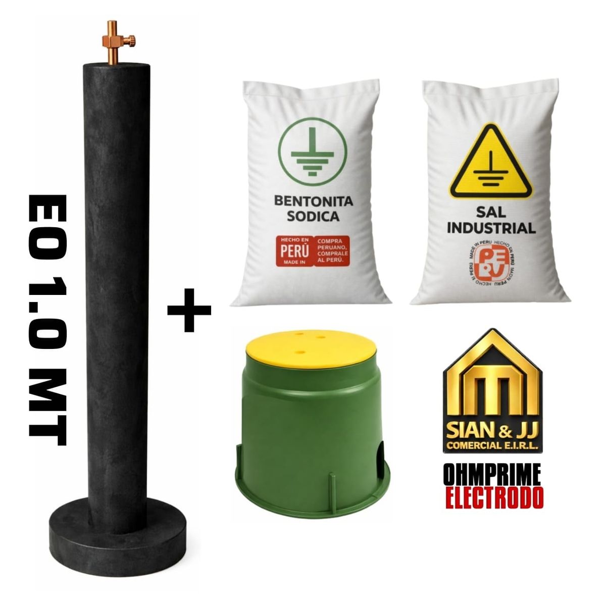 GENERICO - SISTEMA POZO A TIERRA  ELECTRODO + ADITIVOS + BOVEDA  OHMPRIME  1.0M