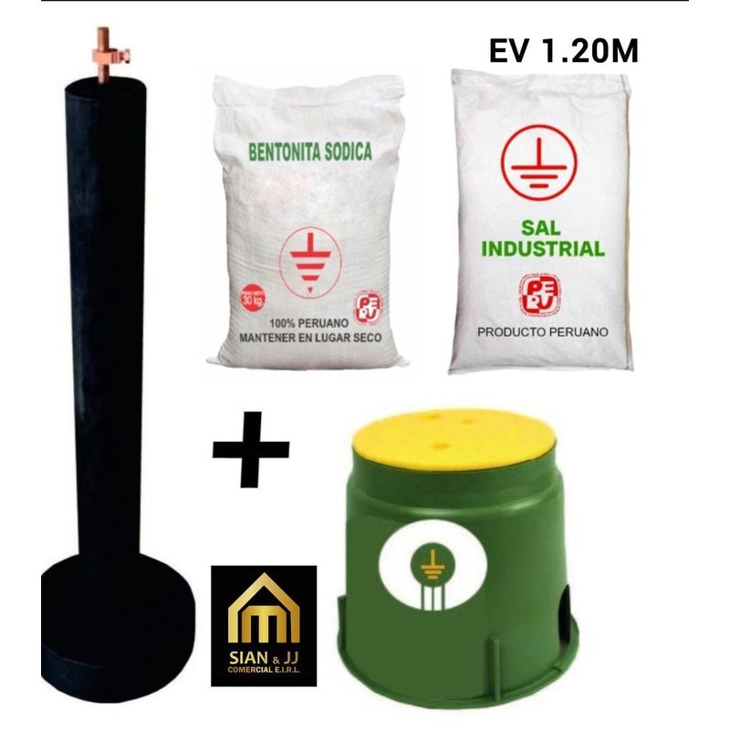GENERICO - SISTEMA POZO A TIERRA  ELECTRODO + ADITIVOS + BOVEDA  OHMPRIME1.2M