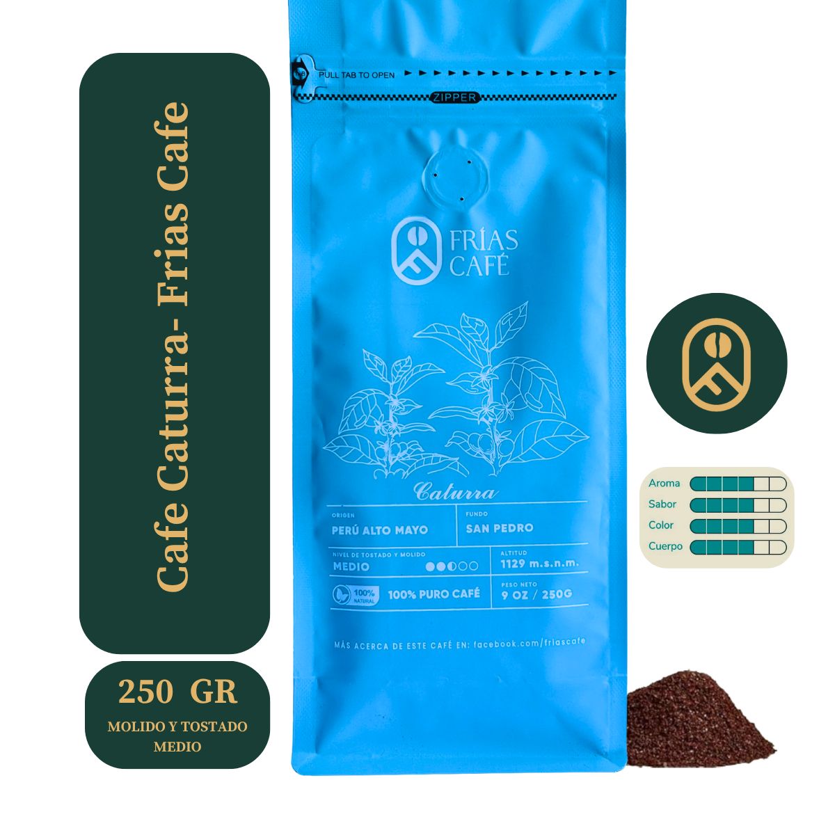 GENERICO - Café De Origen Caturra Tostado y Molido Frias Cafe 250 gr