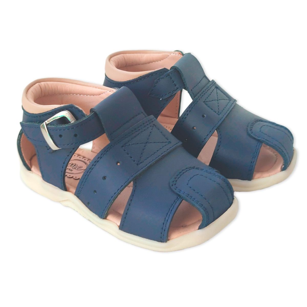 GENERICO - SANDALIA CUERO NIÑO SALTARÍN AZUL