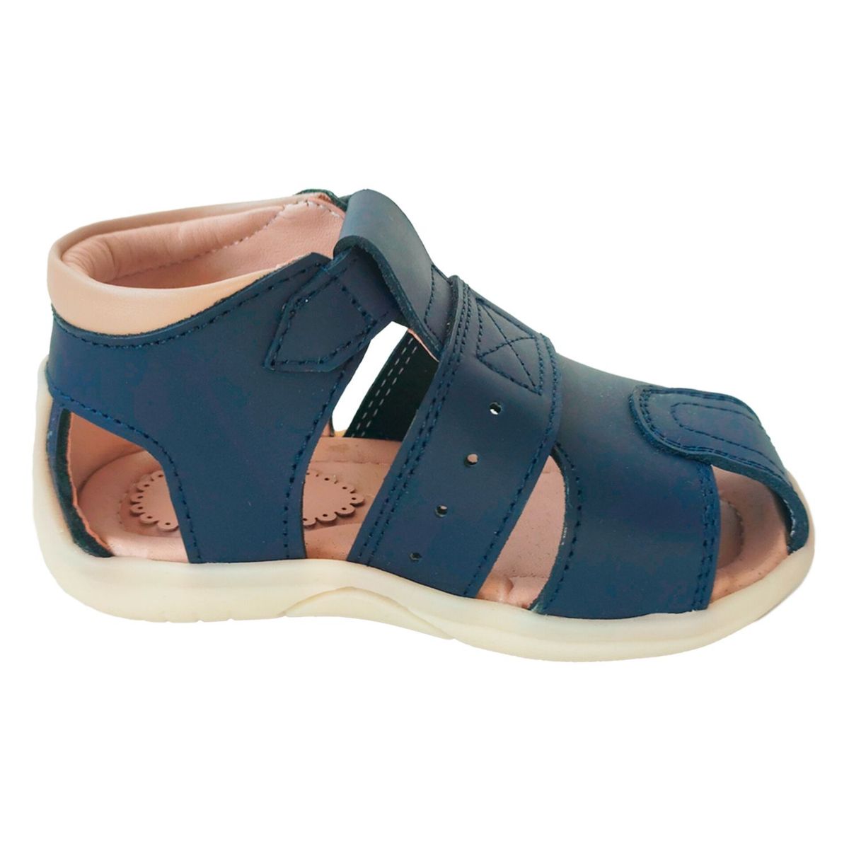 GENERICO - SANDALIA CUERO NIÑO SALTARÍN AZUL