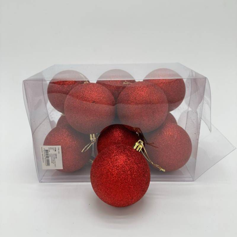 GENERICO - Bola Con Gliter De 8Cm En Set De 12 Eb102 Floripa