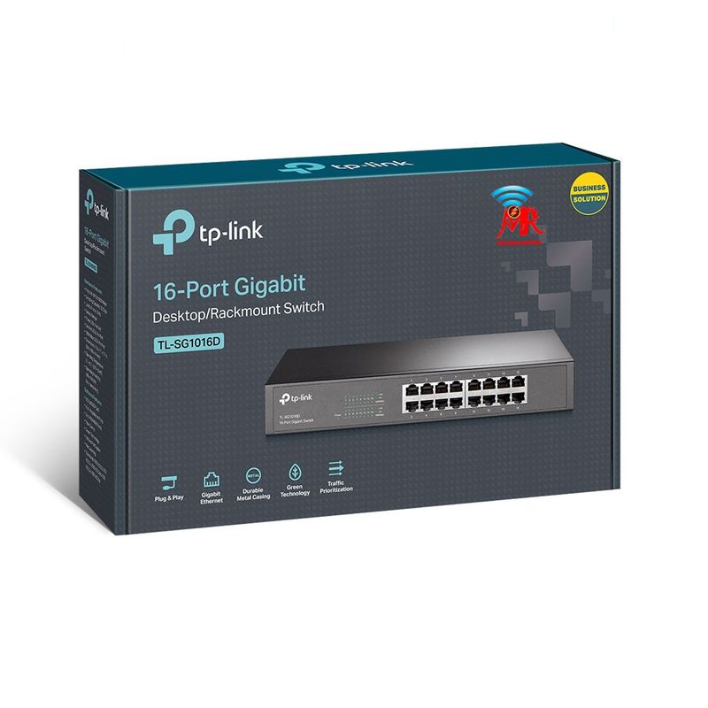 TP LINK - TL-SG1016D Switch de 16 puertos Gigabit  para escritorio / montaje en rack