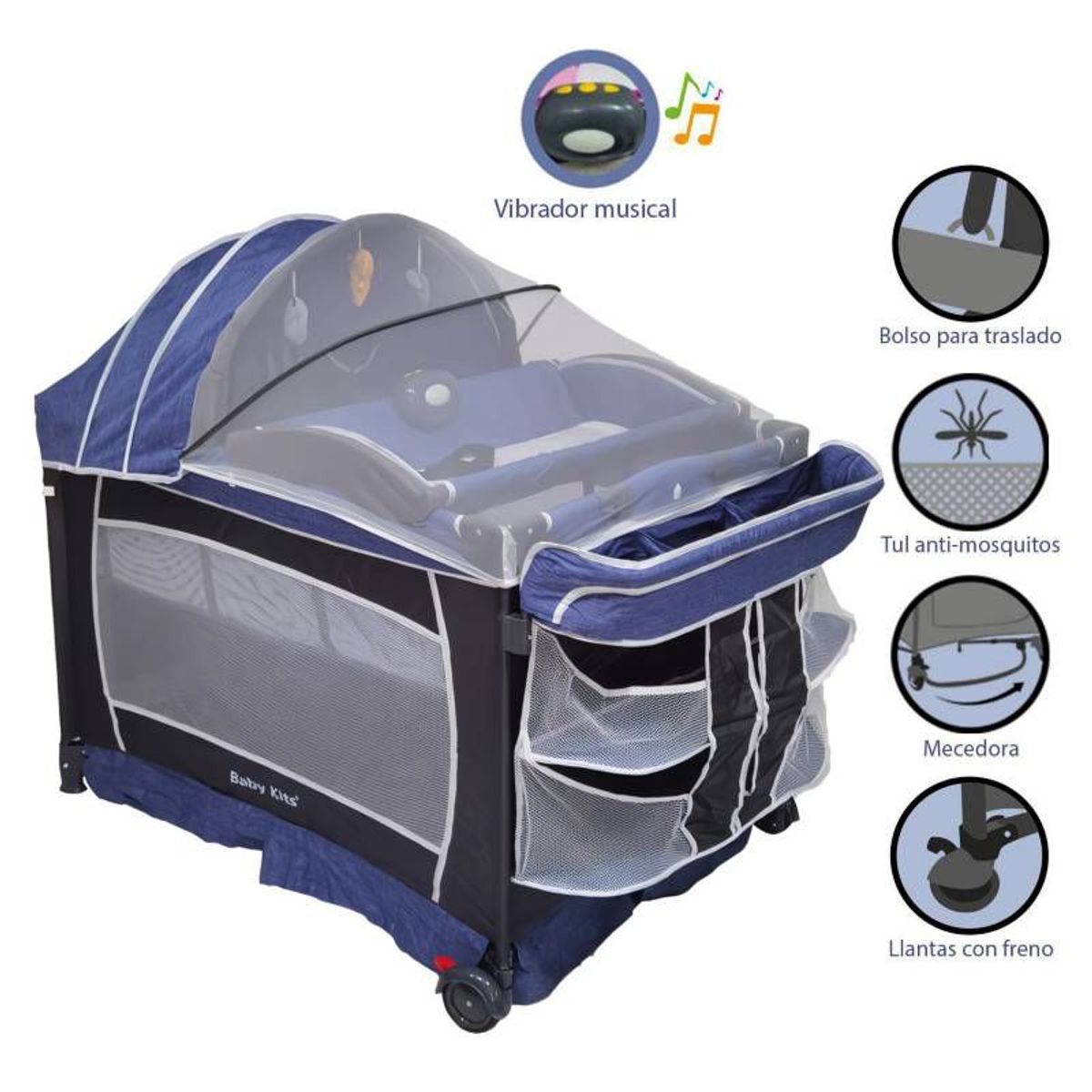 BABY KITS - Cuna Corral Baby Kits Verona Azul