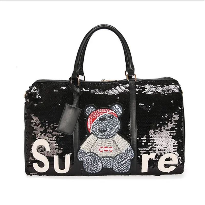 GENERICO - Makeway - Bolso de lona personalizada de mayor capacidad - Negro