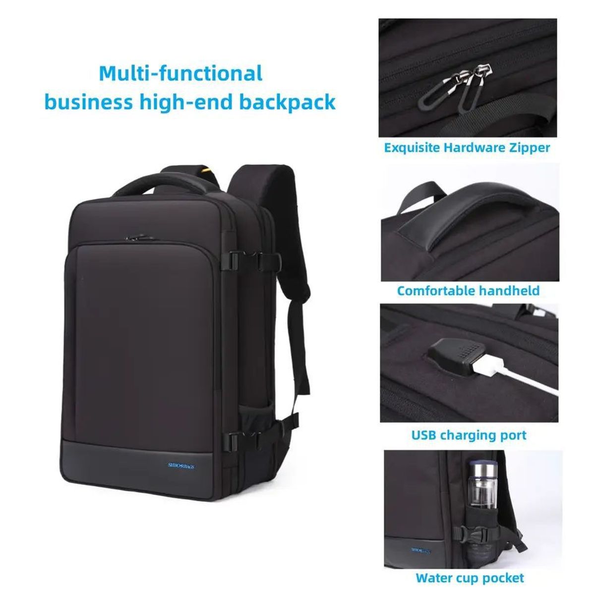 MAKEWAY - Makeway - Mochila de viaje de gran capacidad multifuncional - Negro