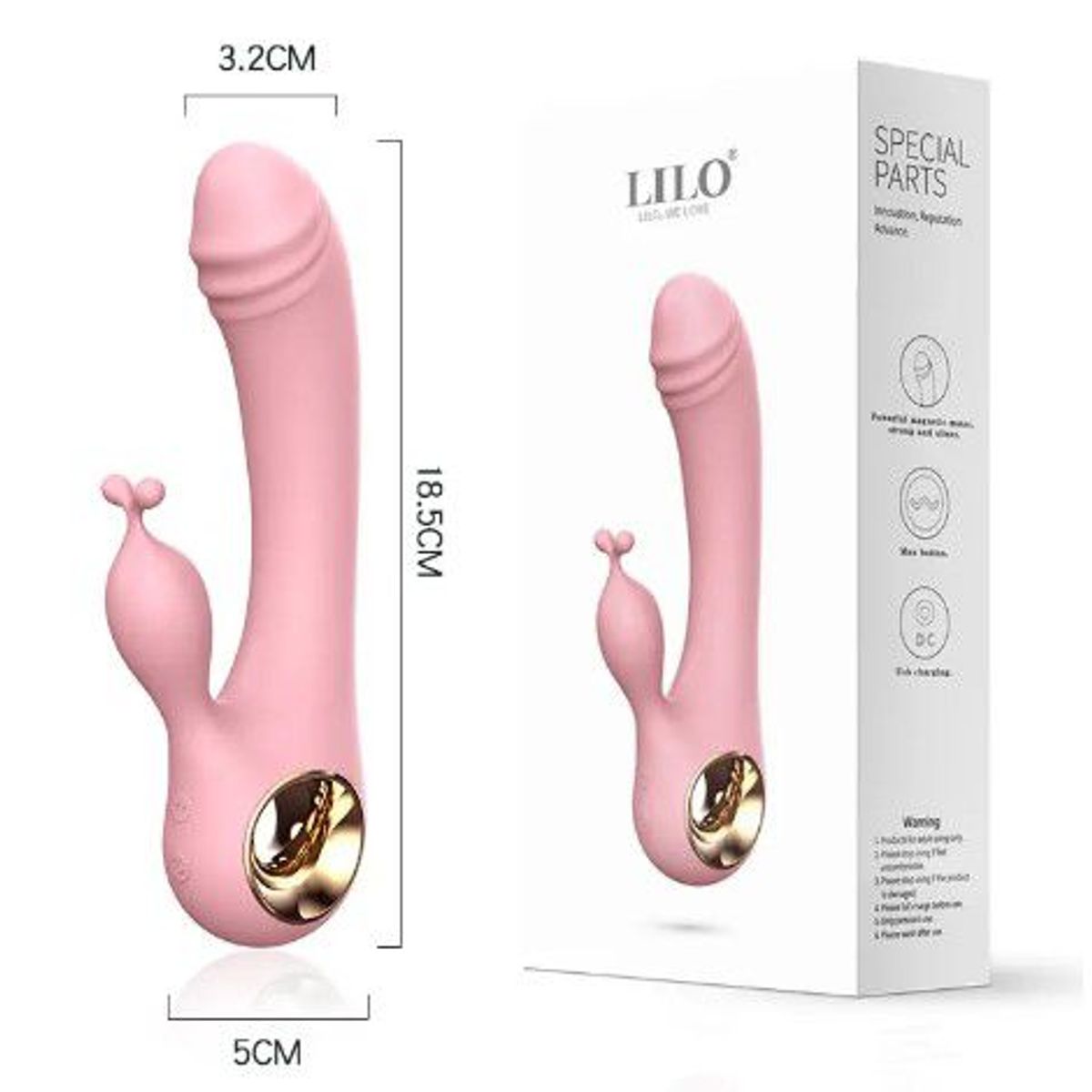 GENERICO - Vibrador 10 modos de vibración graduable Doble placer