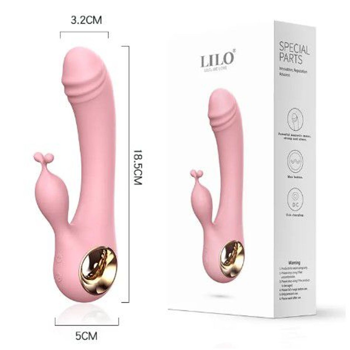 GENERICO - Vibrador 10 modos de vibración graduable Doble placer