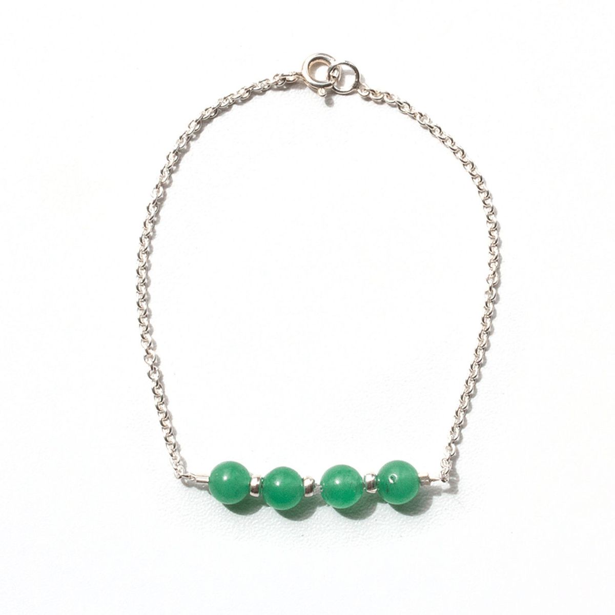 GENERICO - Pulsera Elegante de Jade y Plata 1Ley