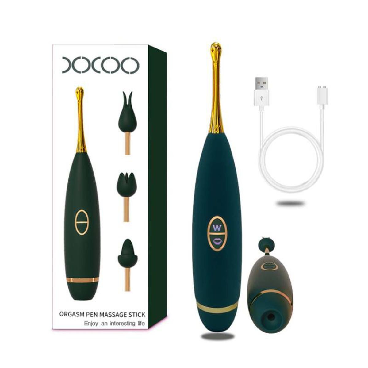 GENERICO - Vibrador 3 en 1 lápiz de 10 vibraciones succión graduable