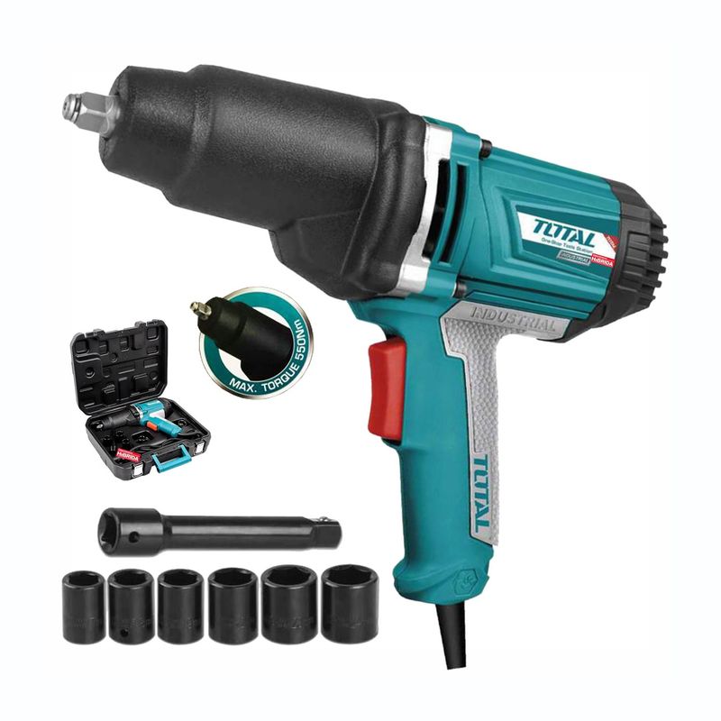 TOTAL TOOLS - LLAVE DE IMPACTO ½'' 1050W ELÉCTRICA INDUSTRIAL 550 NM TOTAL