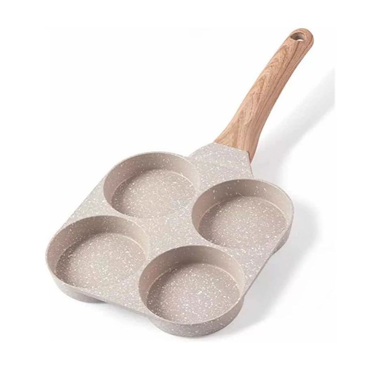 GENERICO - SARTEN ANTIADHERENTE DE 4 DIVISIONES CON MANGO LARGO BEIGE