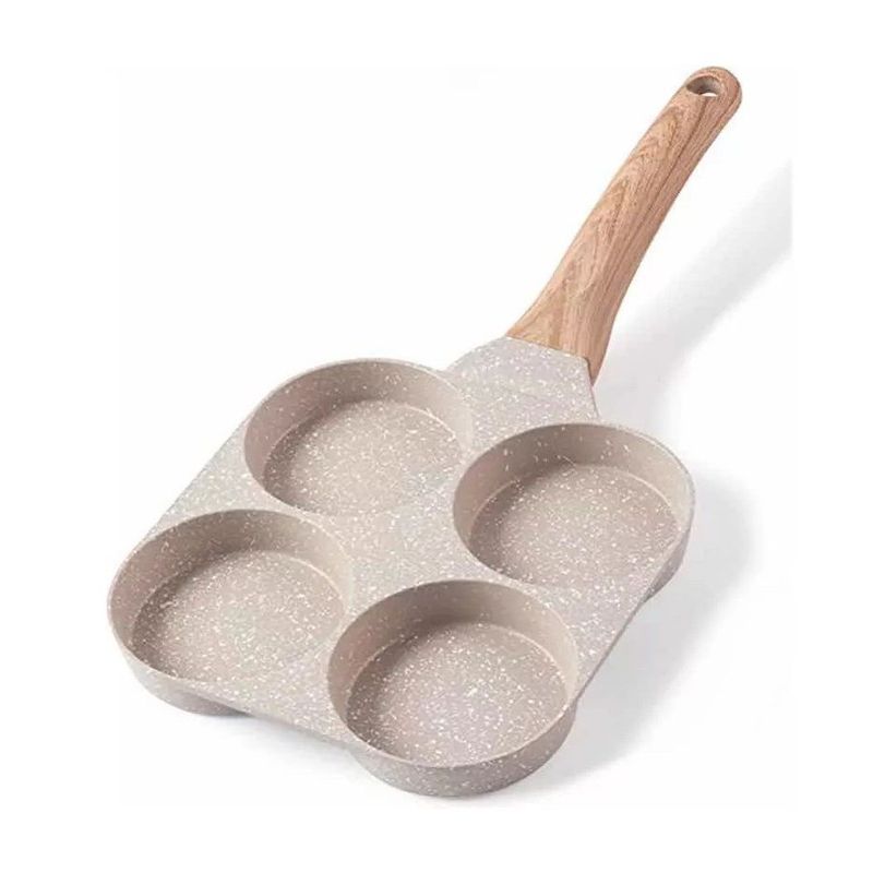 GENERICO - SARTEN ANTIADHERENTE DE 4 DIVISIONES CON MANGO LARGO BEIGE