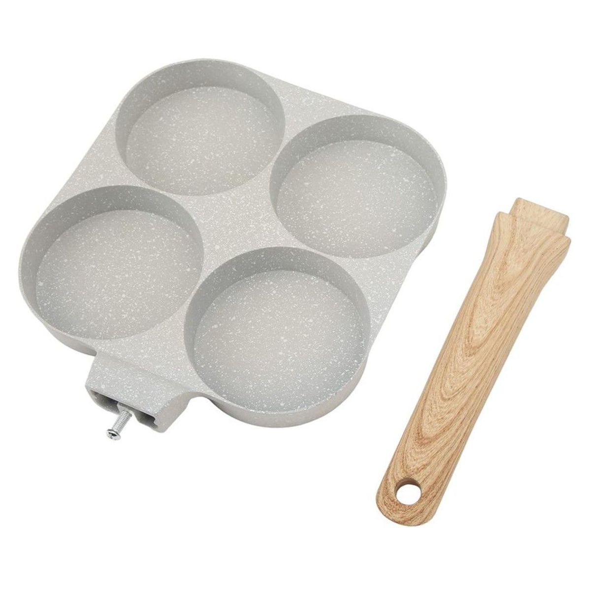 GENERICO - SARTEN ANTIADHERENTE DE 4 DIVISIONES CON MANGO LARGO BEIGE