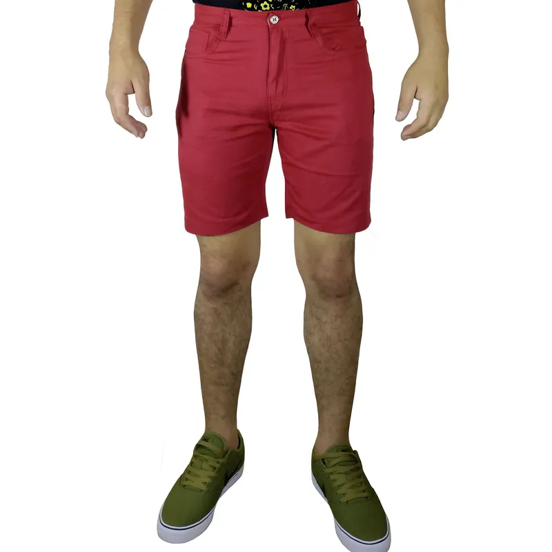 GENERICO - Bermuda Moda Drill Para Hombre - Rojo