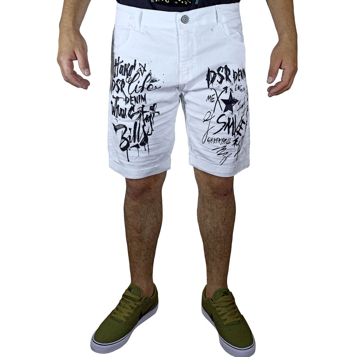 GENERICO - Bermuda Jean Moda DSR Para Hombre - Blanco