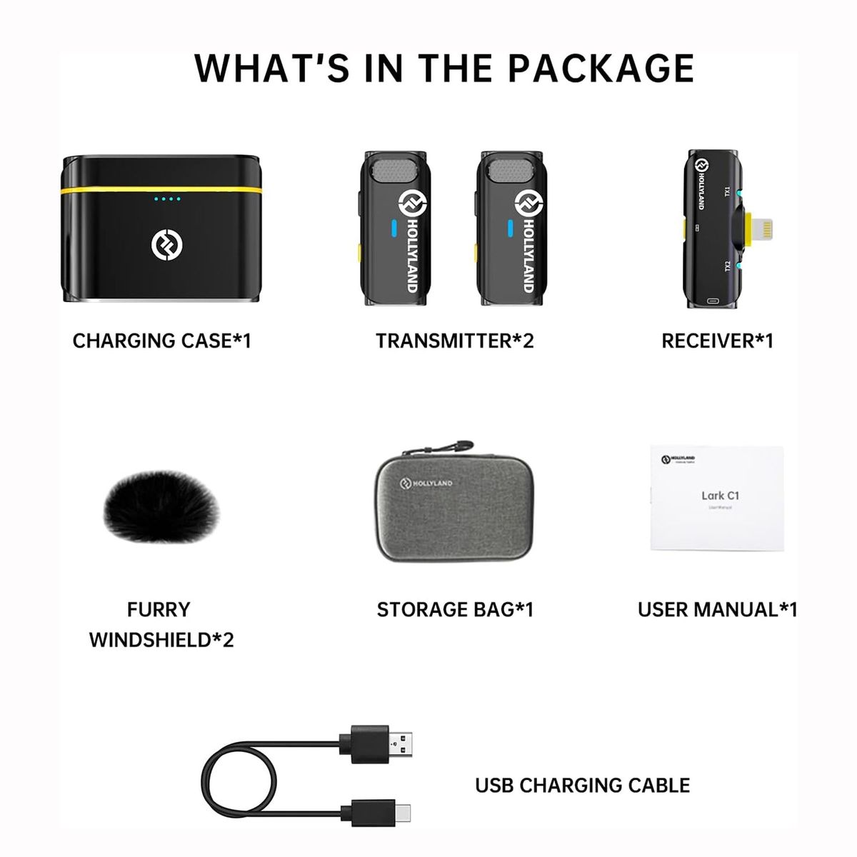 GENERICO - Hollyland Lark C1 Micrófonos Inalámbricos Conector Lightning Mfi