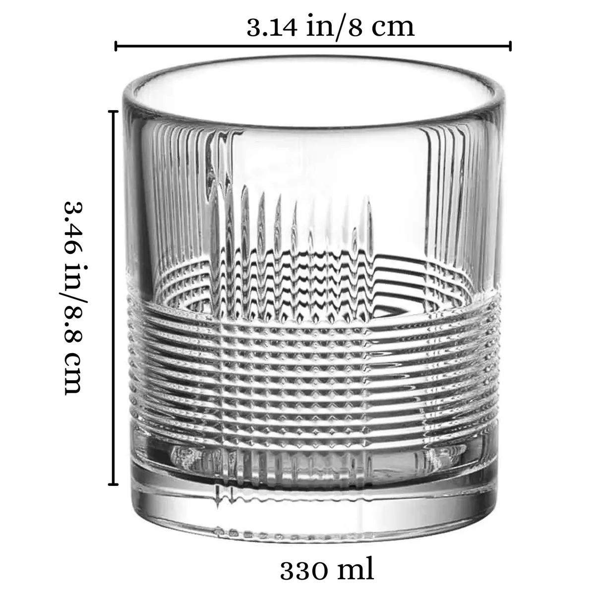 GENERICO - Jgo 6 vasos de tragos cortos, whiskera, tequila, vodka 330 ml