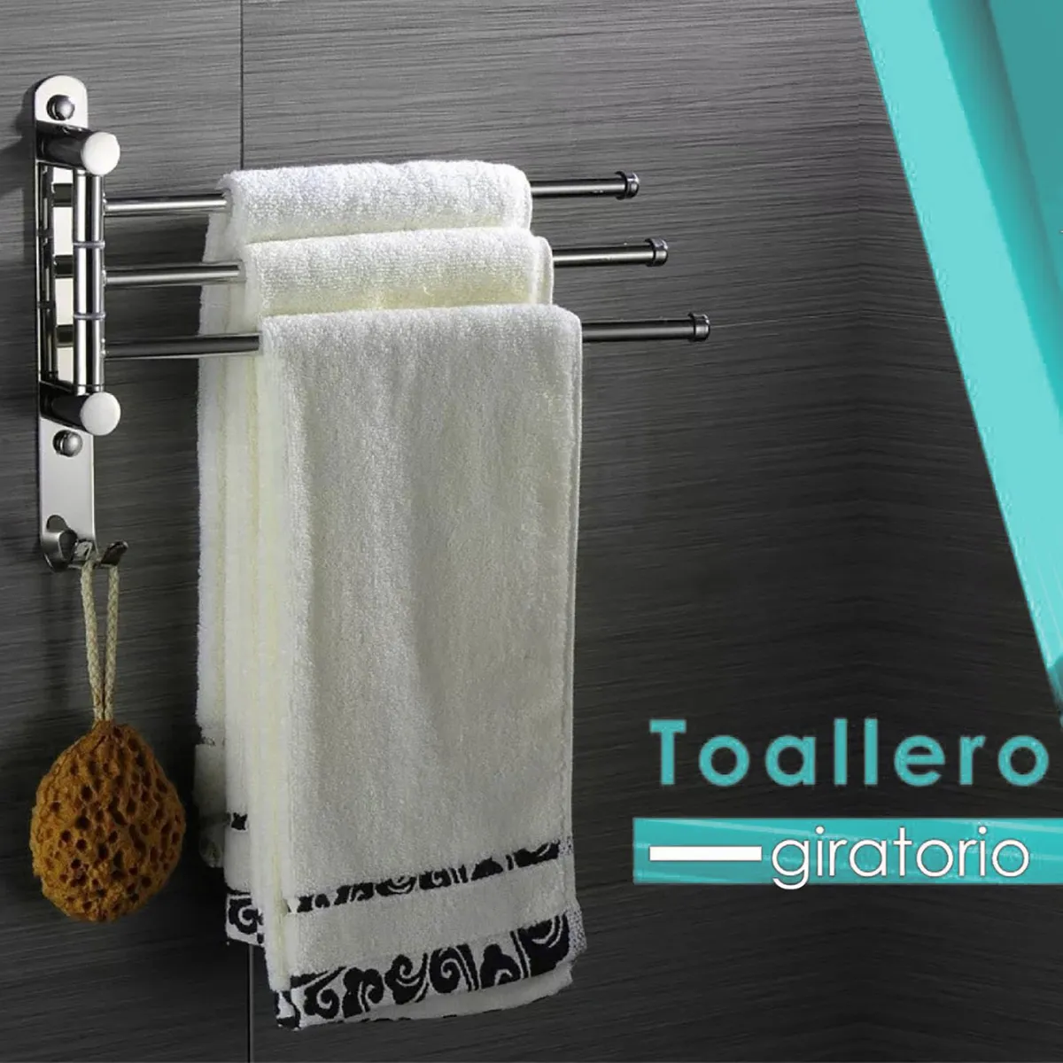 GENERICO - Toallero Giratorio de Acero para Baño