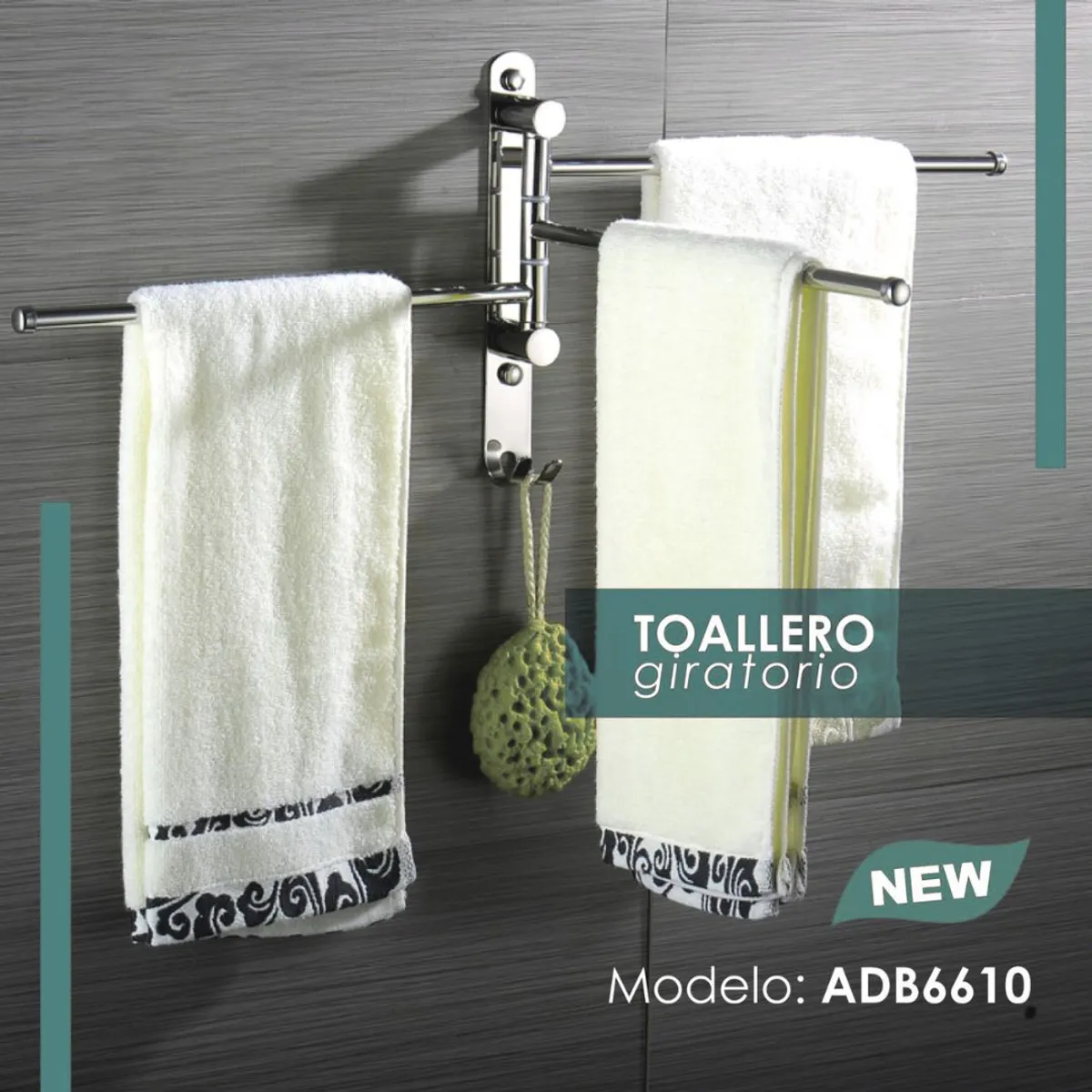 GENERICO - Toallero Giratorio de Acero para Baño