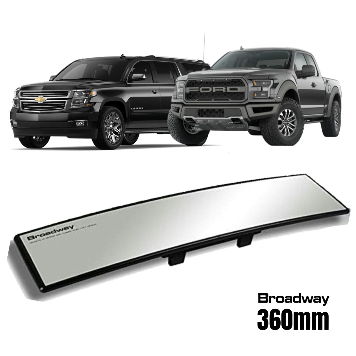 BROADWAY - Retrovisor Panorámico Extra Largo - 4x4 Pickups Camionetas