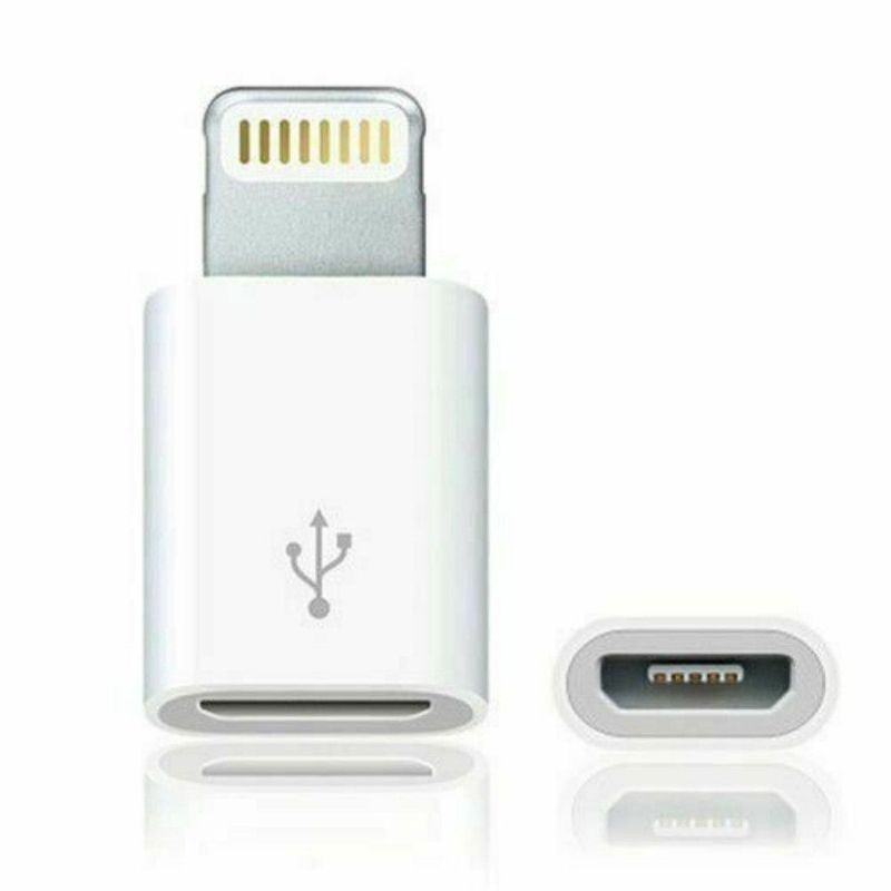 OEM - 2 Adaptadores Entrada V8 a Iphone Convertidor Micro USB  A Iphone 8Pin