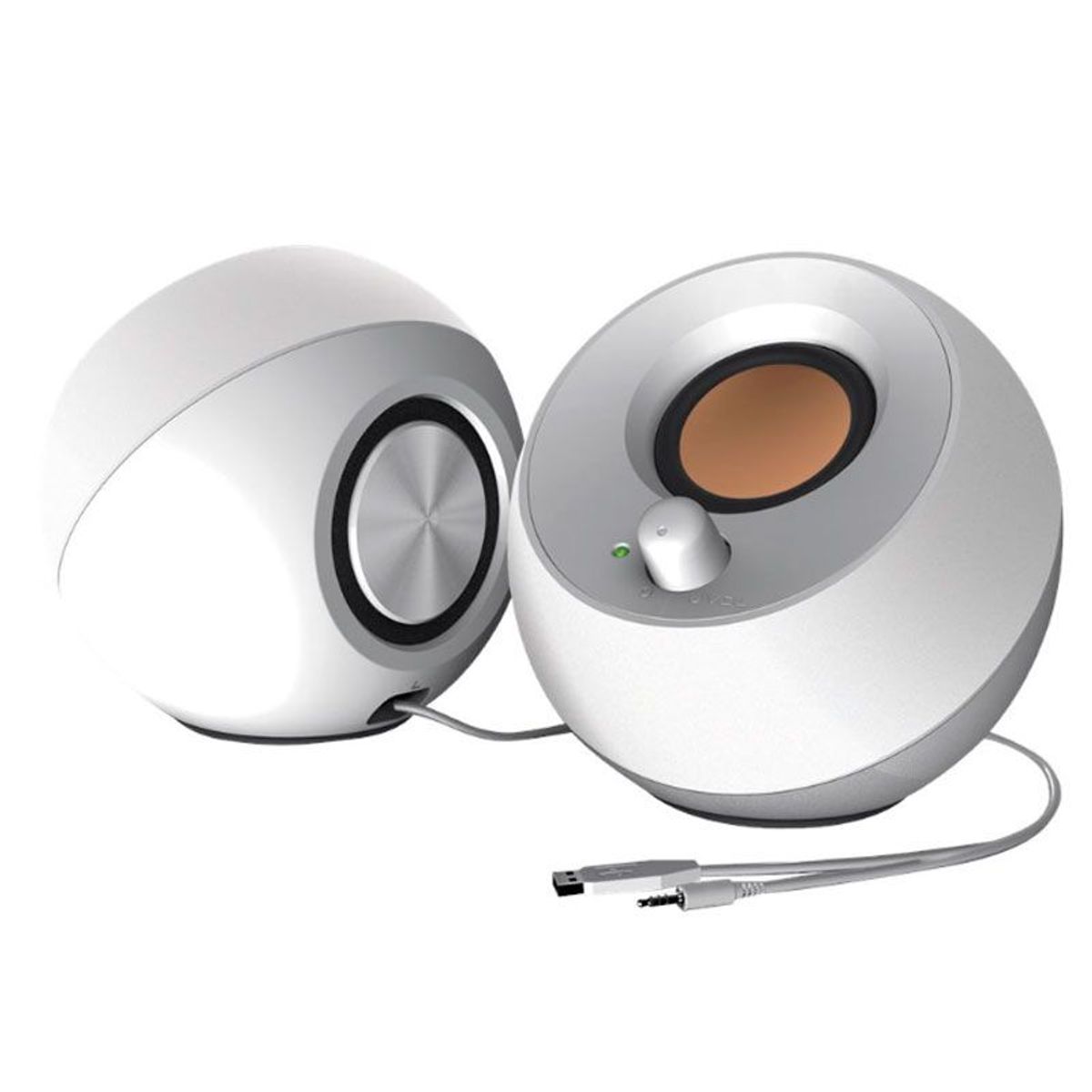 CREATIVE - Parlante Creative Pebble 2.0 Blanco USB moderno de escritorio