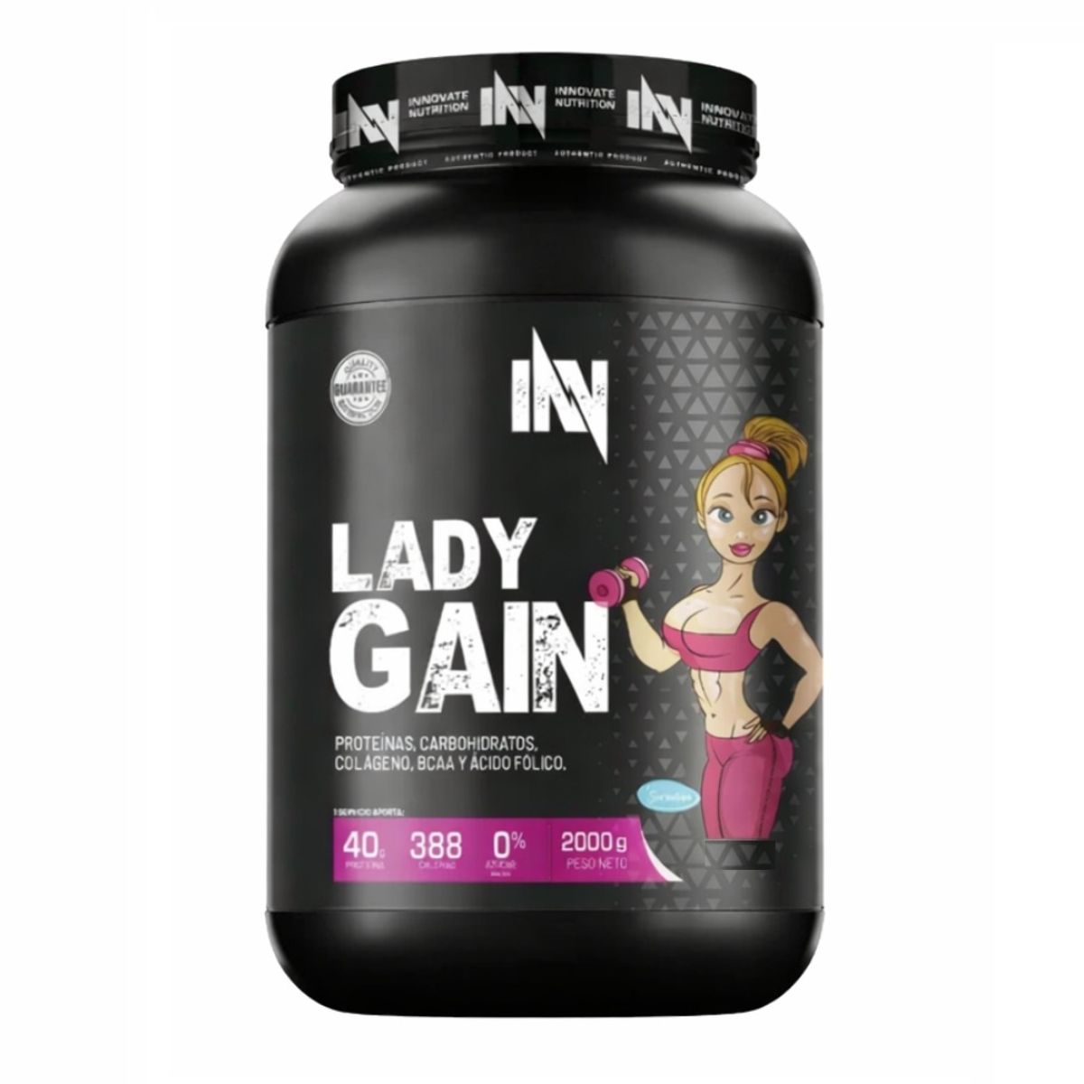 INN INNOVATE NUTRITION - Proteína Suero de Leche Lady Gain 2 kg Vainilla - 19 Servicios