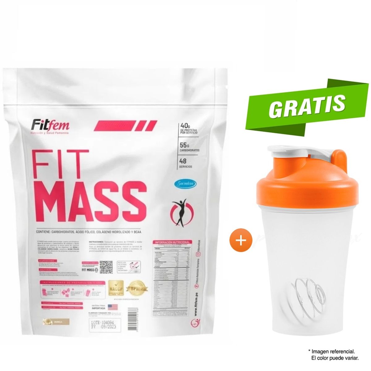 FITFEM - Proteína Fitfem Fit Mass 5 kg Chocolate + Shaker