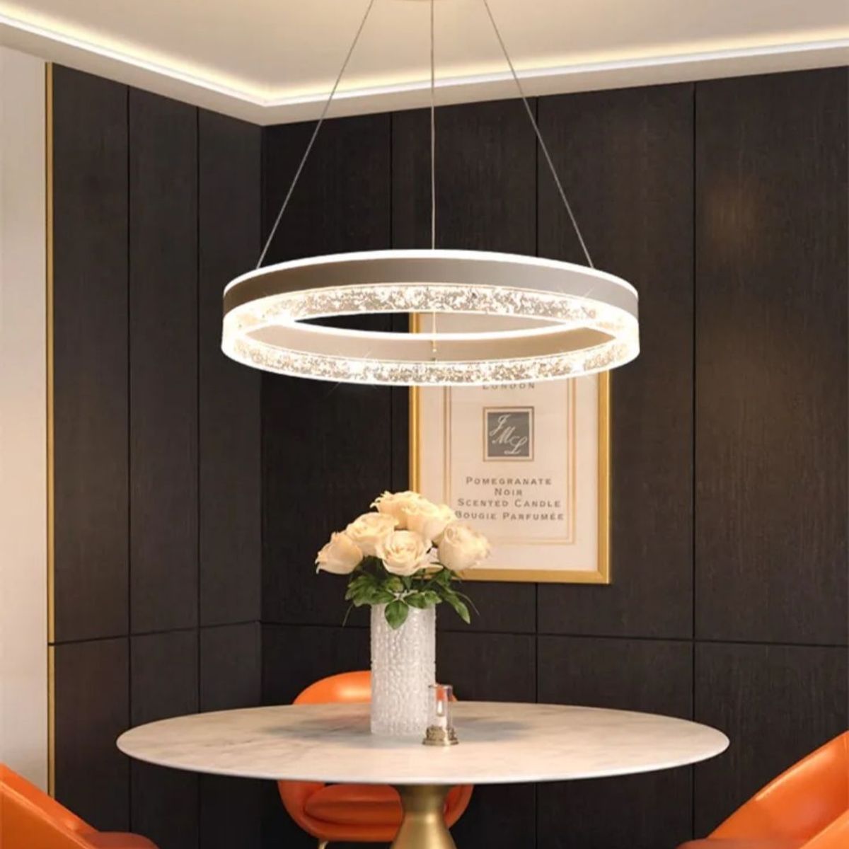 GENERICO - Lámpara de techo led aro blanco 3 luces