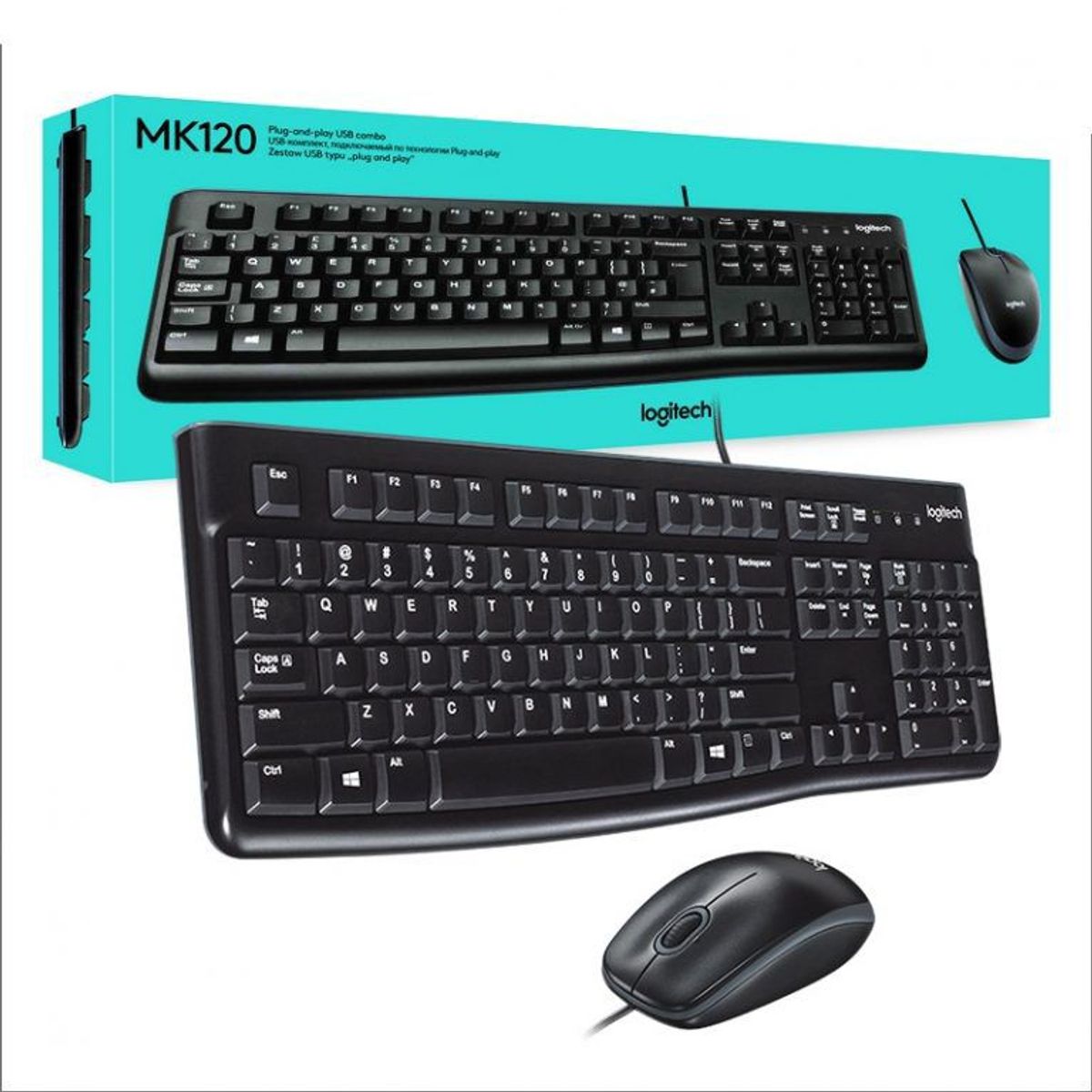 LOGITECH - Kit Teclado Y Mouse Logitech MK120 Alambrico USB