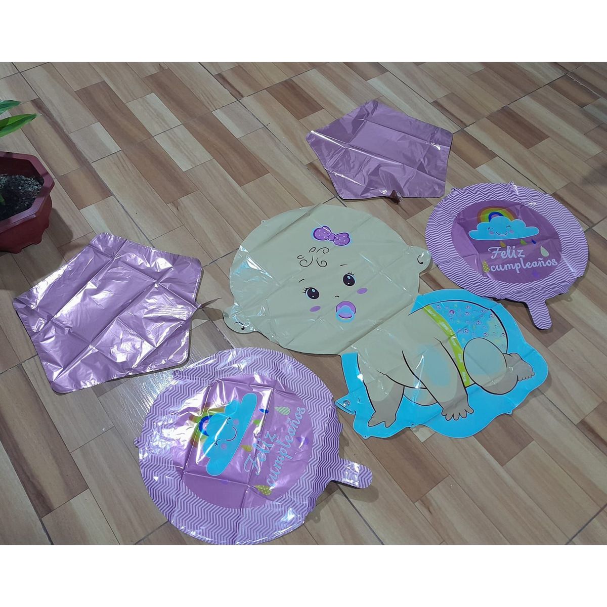 GENERICO - SET DE GLOBOS DECORATIVOS PARA BABYSHOWER CUMPLEAÑOS CELESTE