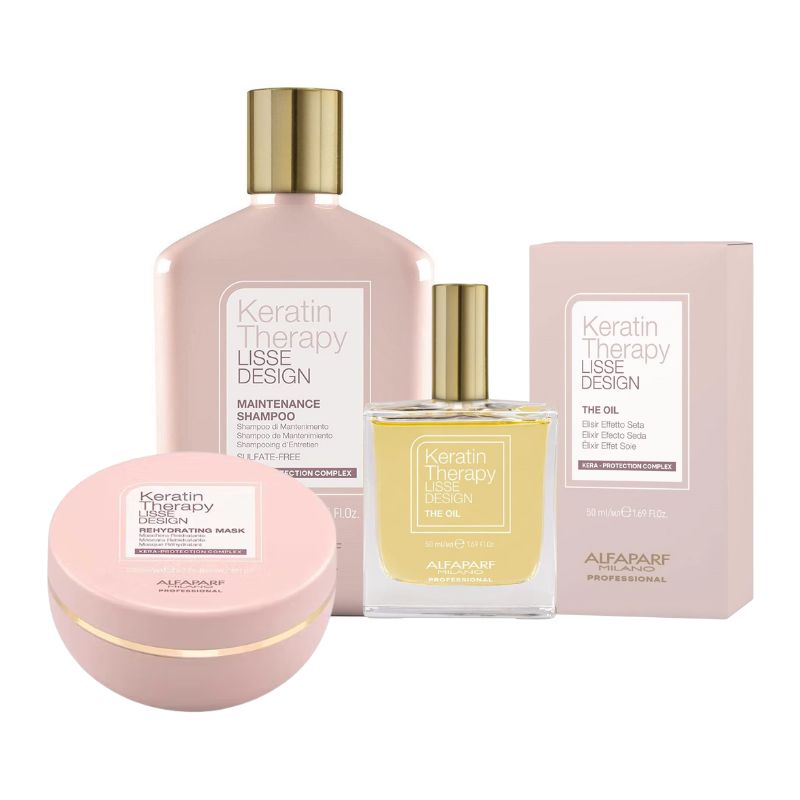 ALFAPARF MILANO - Alfaparf Keratin Therapy - Trio Lisse Design Shampoo  Mask  Oil
