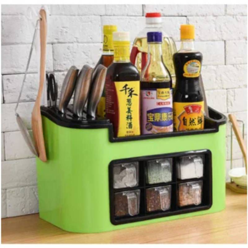 GENERICO - Organizador de cocina porta condimentos y porta cuchillos de calidad