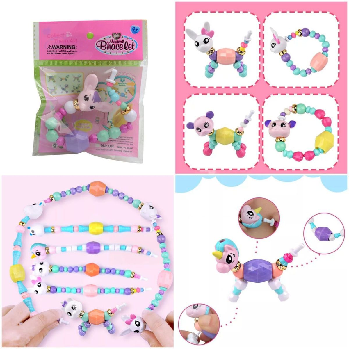 GENERICO - PULSERA  BRAZALETE MAGICO PARA NIÑAS EN FORMAS ANIMALES